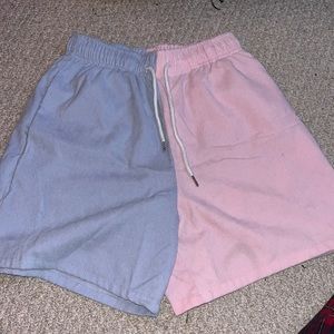 Pink and blue shorts